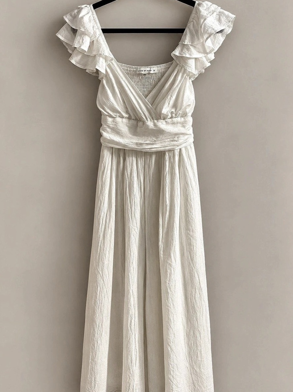 Altard State White Maxi Altar’d State White Maxi Dress L Ruffle Sleeve Boho Roma